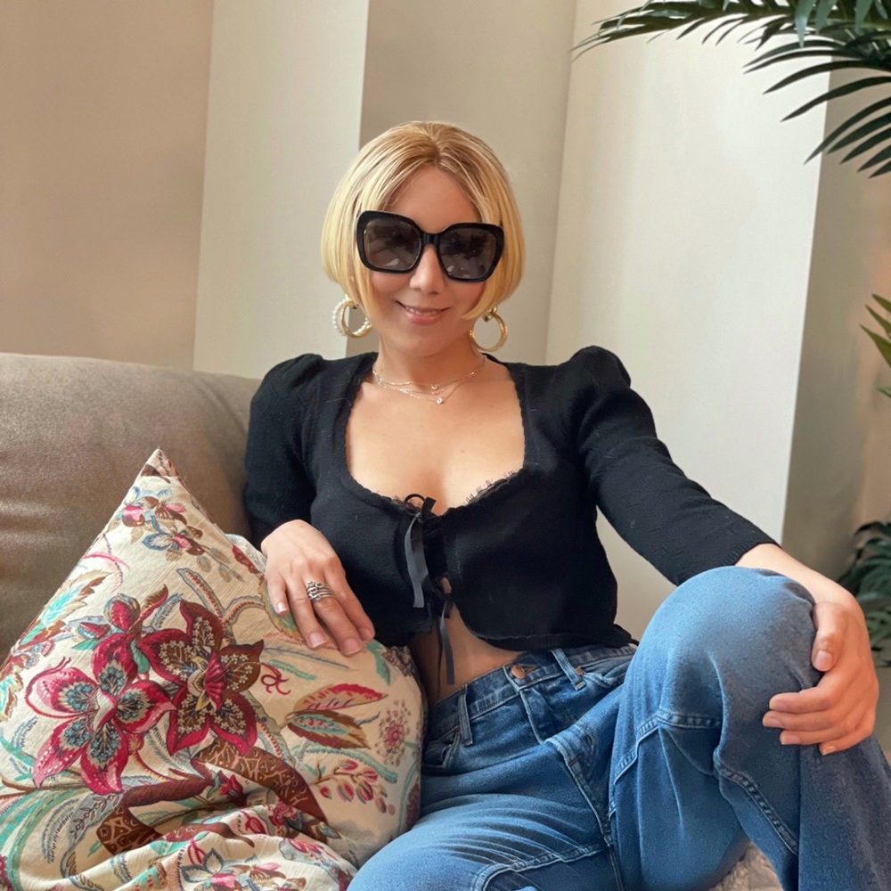 For Love and Lemons black cropped cardigan